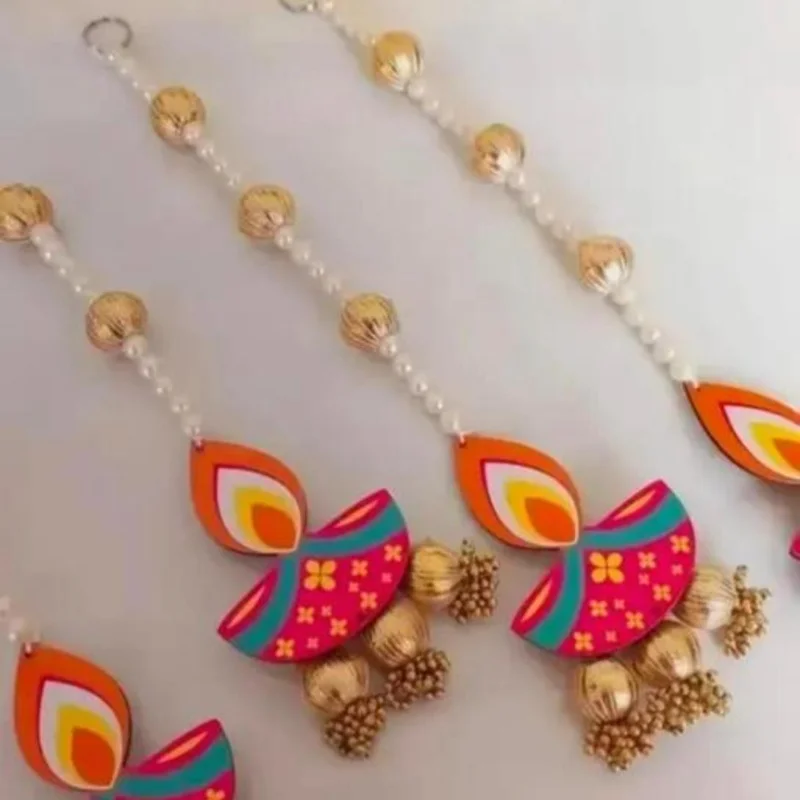 Hanging Wooden diya Toran