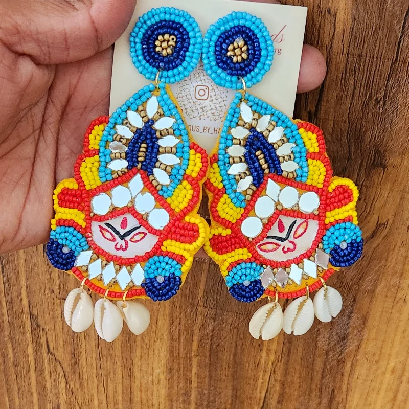 Indian Navratri Garba Earrings Set Traditional Garba Festival Durga Earrings