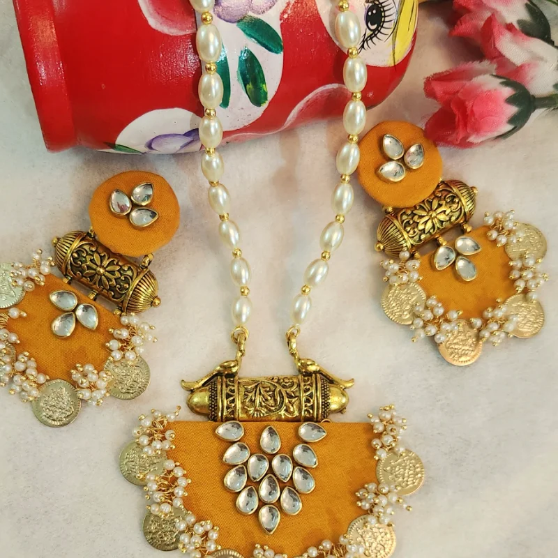 Indian Bollywood Gold Kundan Garba Bridal Long Necklace Earrings Jewelry Set